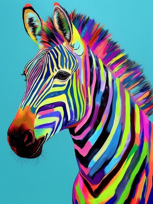Zebra Diy Paint By Numbers Kits UK For Adult Kids MJ9490