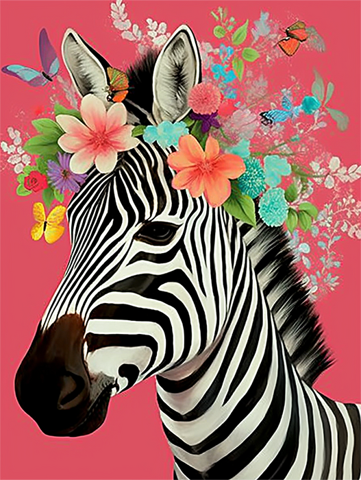 Zebra Diy Paint By Numbers Kits UK For Adult Kids MJ9499