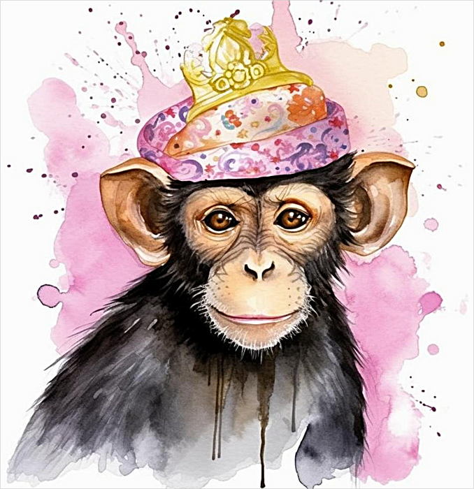 Monkey Paint By Numbers Kits UK MJ9603