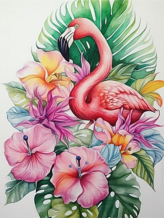 Flamingo Paint By Numbers Kits UK MJ9635
