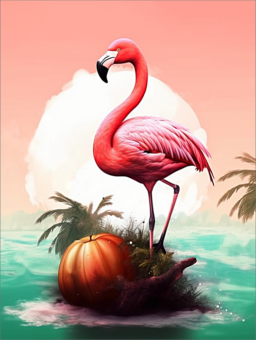 Flamingo Paint By Numbers Kits UK MJ9654