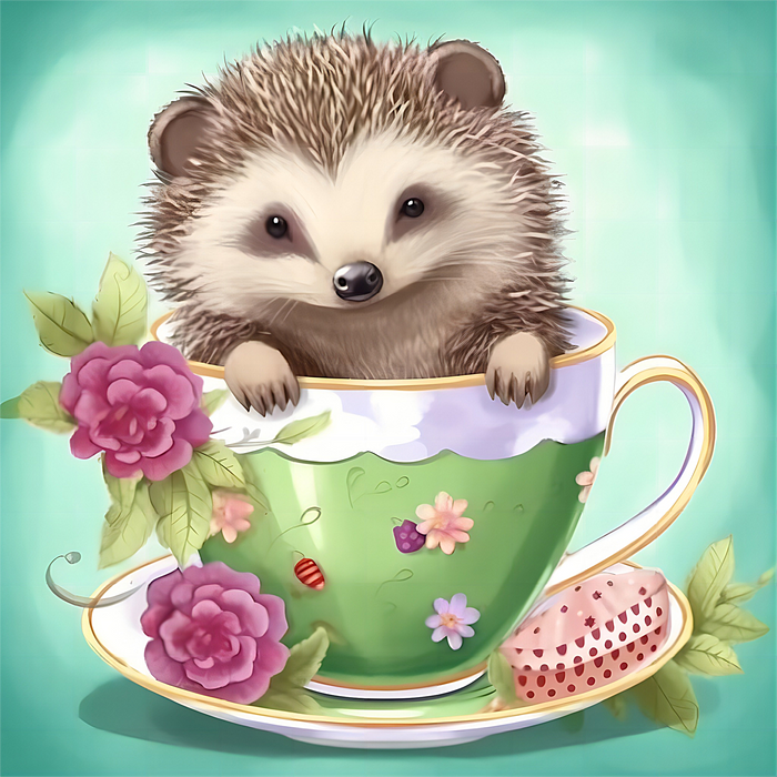 Hedgehog Paint By Numbers Kits UK MJ9669