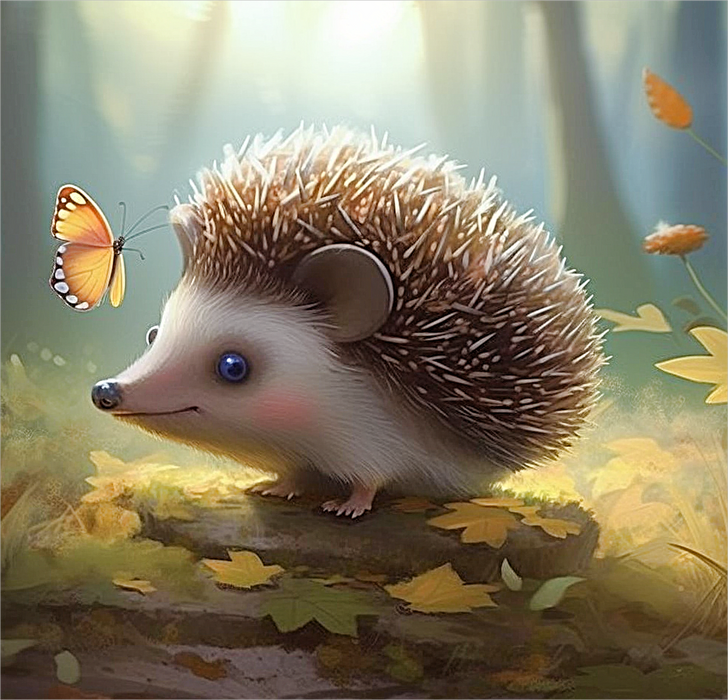Hedgehog Paint By Numbers Kits UK MJ9672