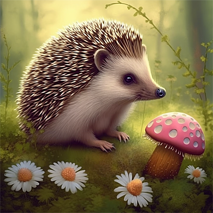 Hedgehog Paint By Numbers Kits UK MJ9673
