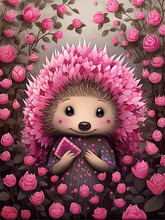 Hedgehog Paint By Numbers Kits UK MJ9691