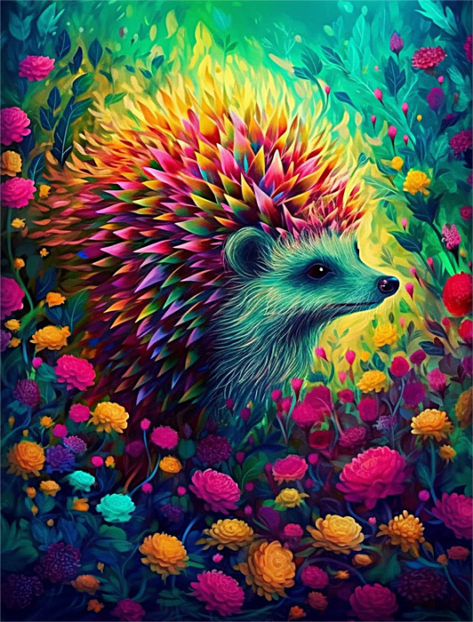 Hedgehog Paint By Numbers Kits UK MJ9697