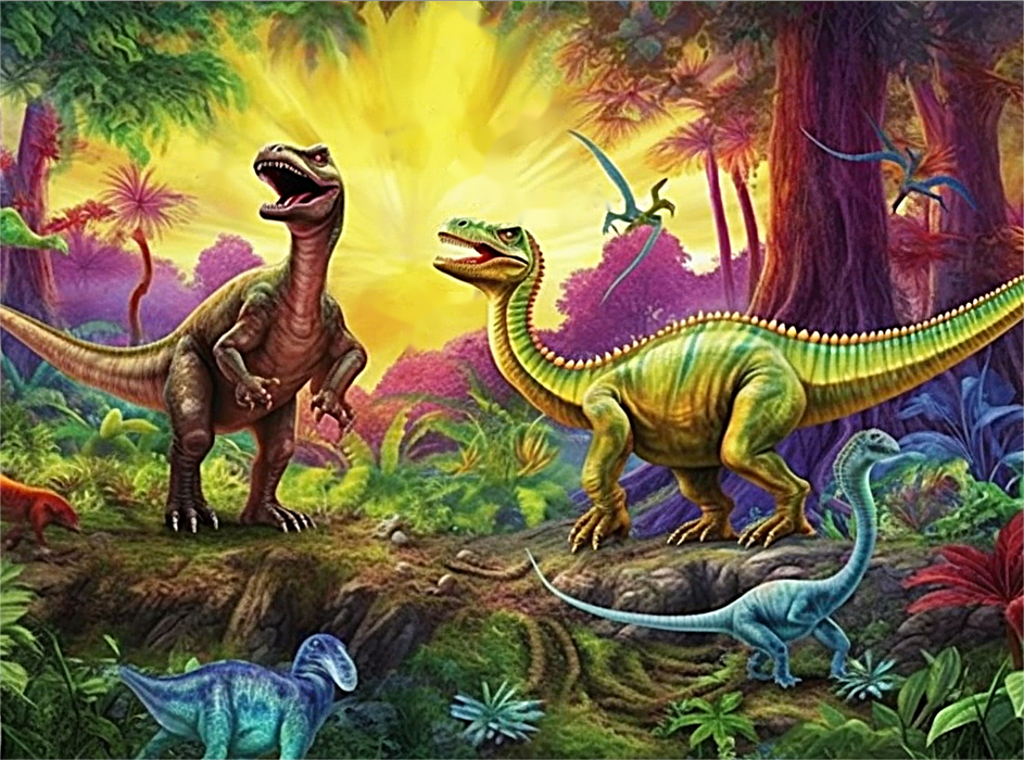 Dinosaur Paint By Numbers Kits UK MJ9723