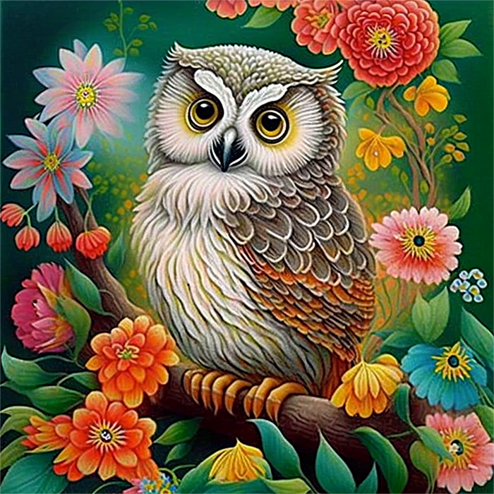 Owl Diy Paint By Numbers Kits UK For Adult Kids MJ9744