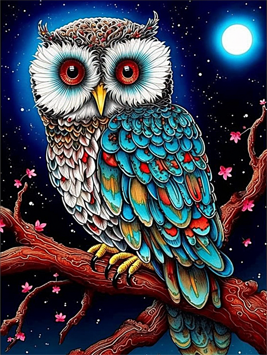 Owl Paint By Numbers Kits UK MJ9768