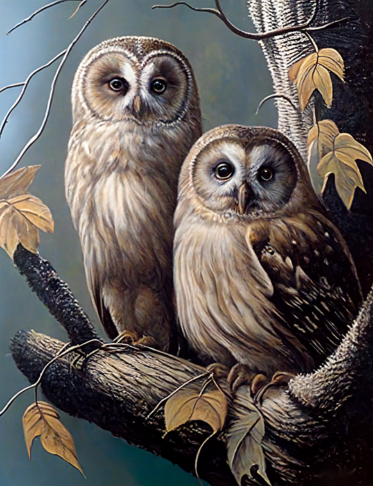Owl Paint By Numbers Kits UK MJ9790