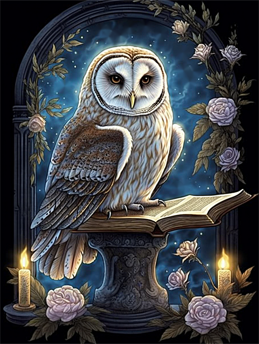 Owl Paint By Numbers Kits UK MJ9797