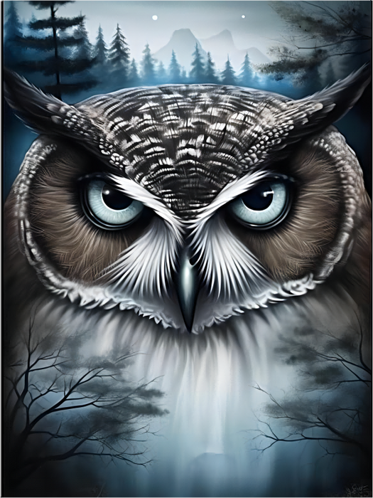 Owl Paint By Numbers Kits UK MJ9802