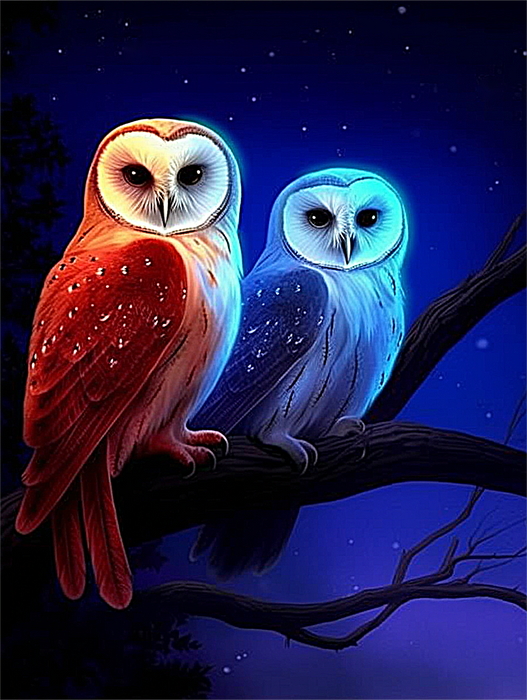 Owl Paint By Numbers Kits UK MJ9804