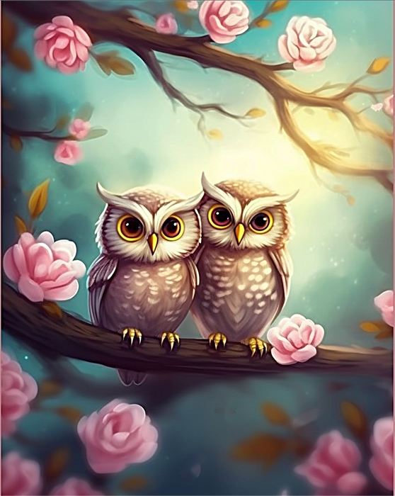 Owl Paint By Numbers Kits UK MJ9805