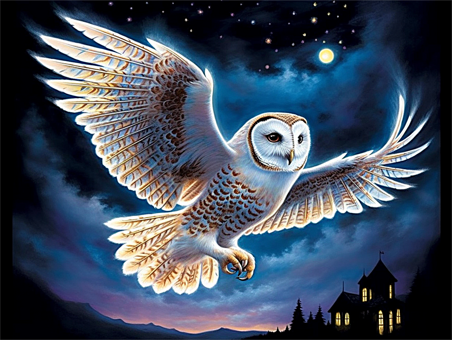 Owl Paint By Numbers Kits UK MJ9808