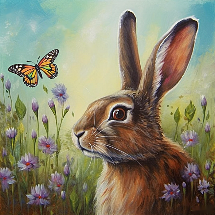 Rabbit Diy Paint By Numbers Kits UK For Adult Kids MJ9815