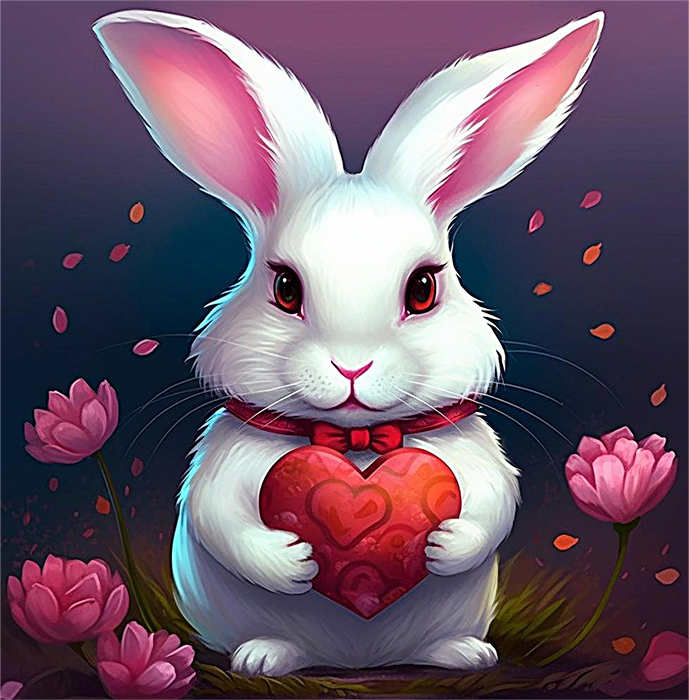 Rabbit Diy Paint By Numbers Kits UK For Adult Kids MJ9817