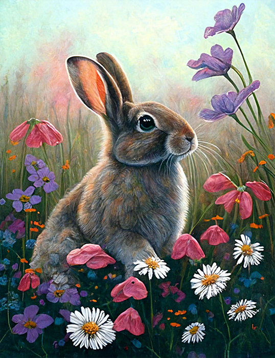 Rabbit Paint By Numbers Kits UK MJ9838