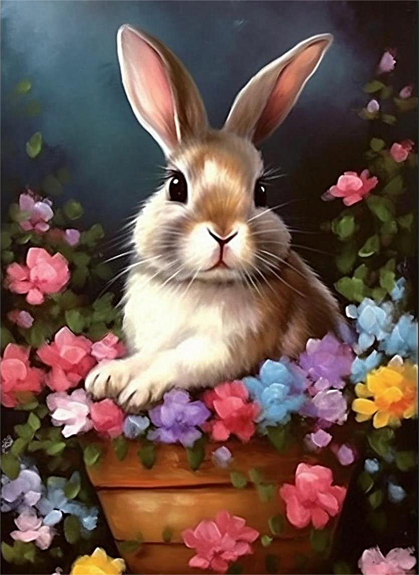 Rabbit Paint By Numbers Kits UK MJ9840 — Artnumbers.co.uk
