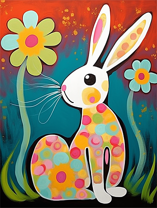 Rabbit Paint By Numbers Kits UK MJ9842