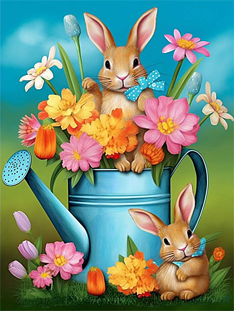 Rabbit Paint By Numbers Kits UK MJ9852 — Artnumbers.co.uk