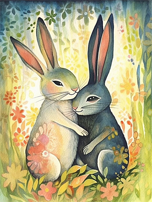 Rabbit Paint By Numbers Kits UK MJ9855