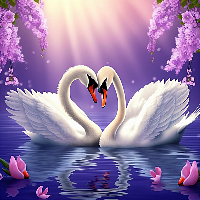 Swan Diy Paint By Numbers Kits UK For Adult Kids MJ9867