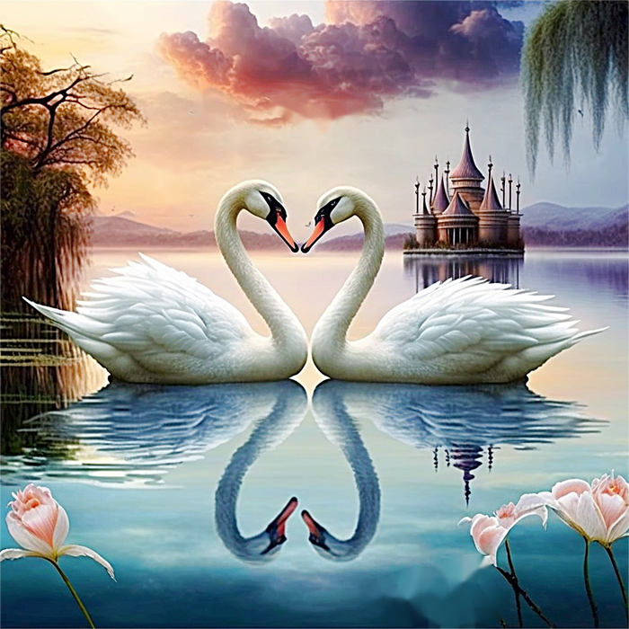 Swan Diy Paint By Numbers Kits UK For Adult Kids MJ9872