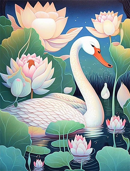 Swan Paint By Numbers Kits UK MJ9881