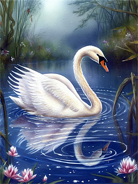 Swan Paint By Numbers Kits UK MJ9883