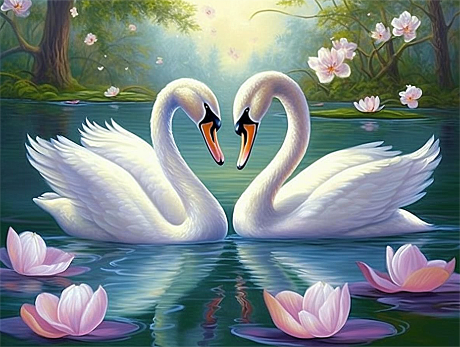 Swan Paint By Numbers Kits UK MJ9891