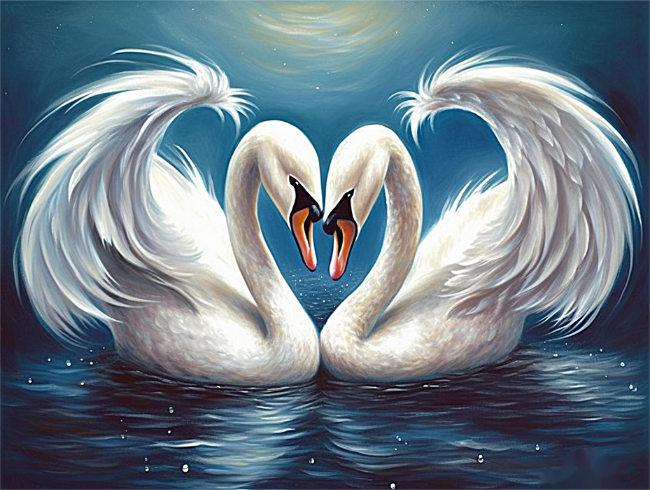 Swan Paint By Numbers Kits UK MJ9892