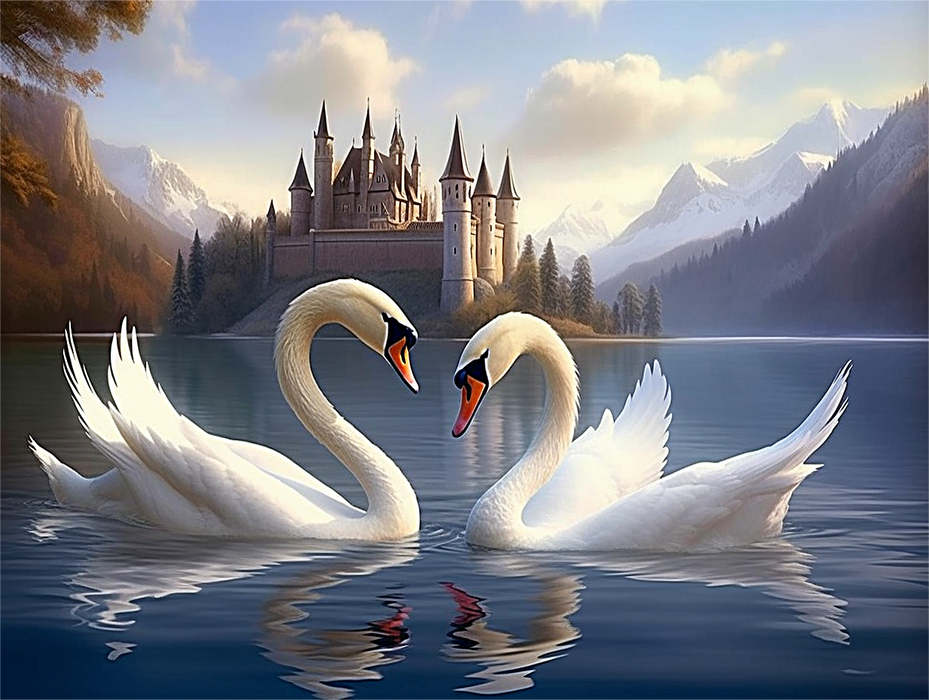 Swan Paint By Numbers Kits UK MJ9895