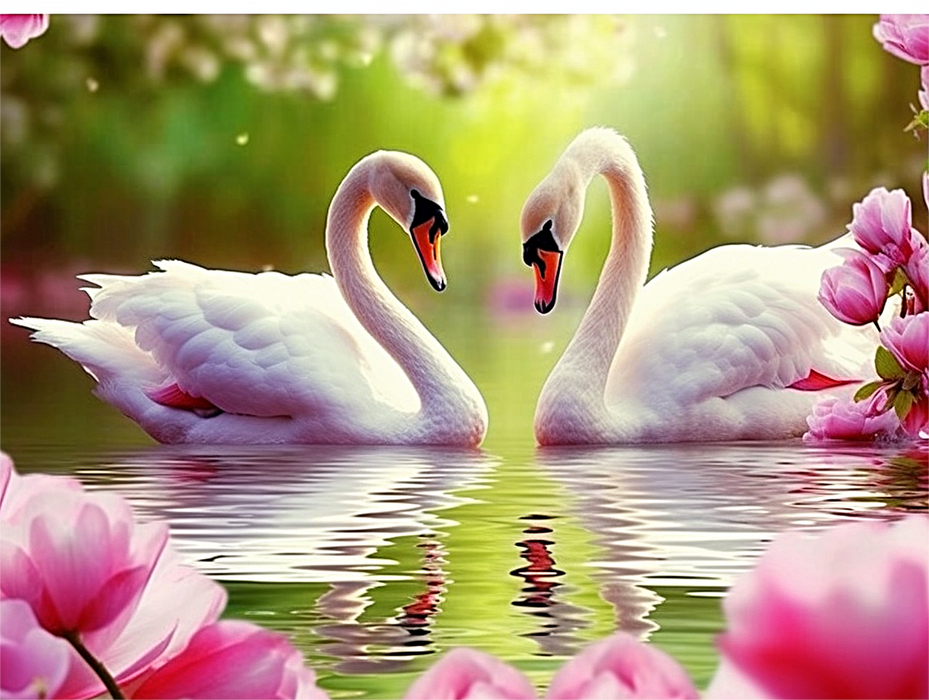 Swan Paint By Numbers Kits UK MJ9896