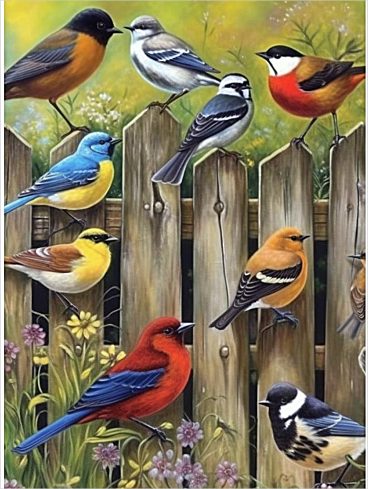 Bird Paint By Numbers Kits UK MJ9923