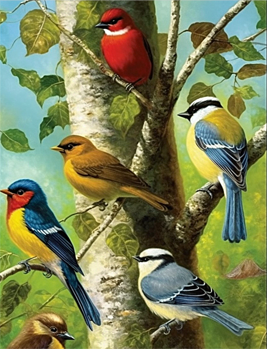 Bird Paint By Numbers Kits UK MJ9924