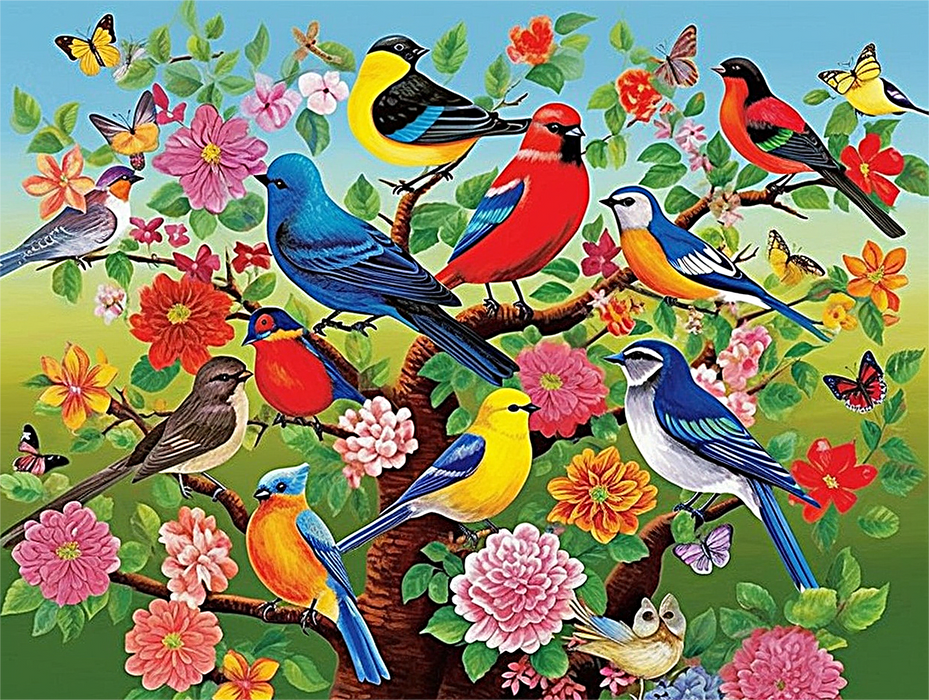 Bird Paint By Numbers Kits UK MJ9980