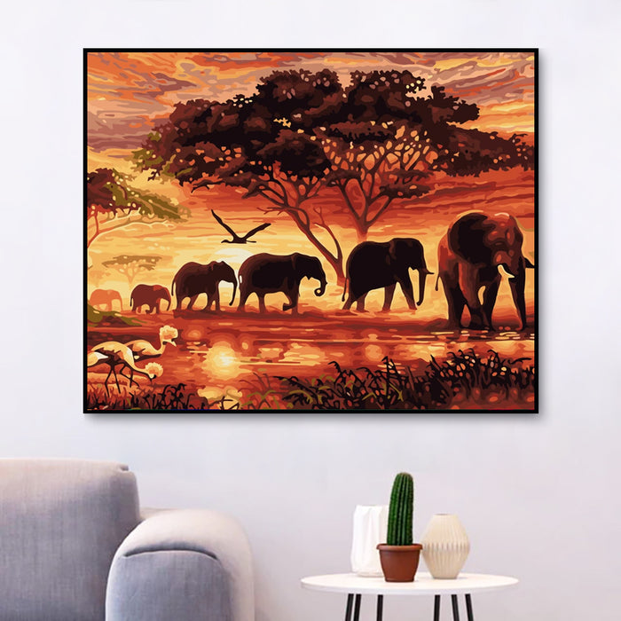 Elephant Diy Paint By Numbers Kits Uk WM715