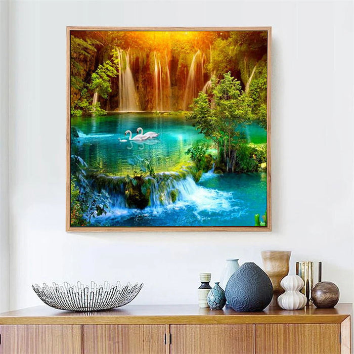 Waterfall Diy Paint By Numbers Kits UK For Adult Kids VM9466