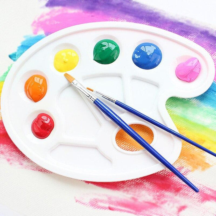 Plastic 23*18cm Seven Holes White Plastic Drawing Palette UK AT1192